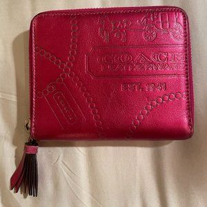 RARE Metallic Magenta Leather COACH Wallet